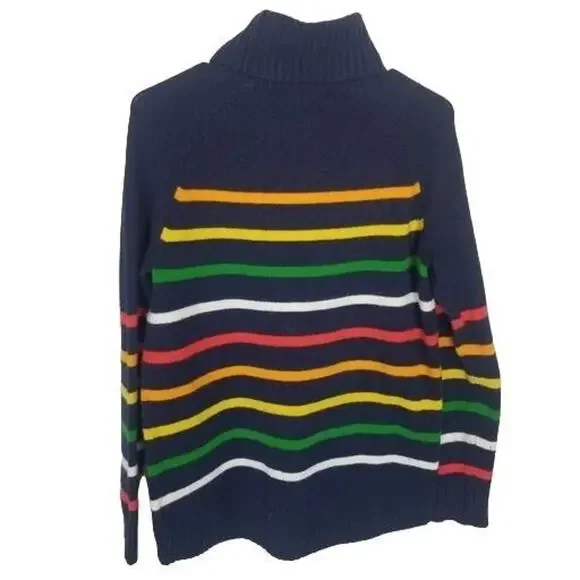 J. Crew Womens Wool Alpaca Striped Rainbow Sweater Sz XS Relaxed Preppy Classic - Picture 9 of 10